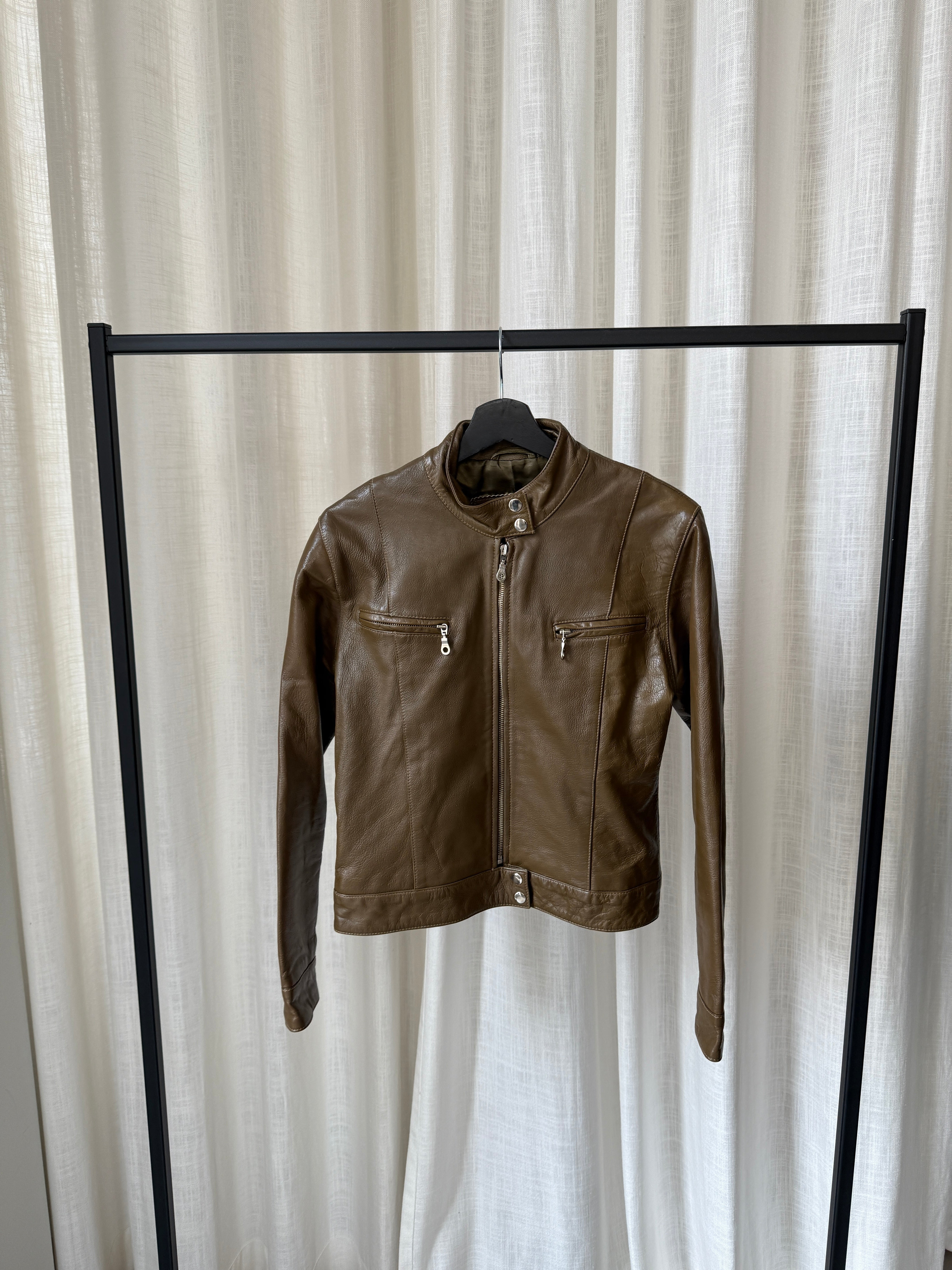 Khaki Leather Jacket