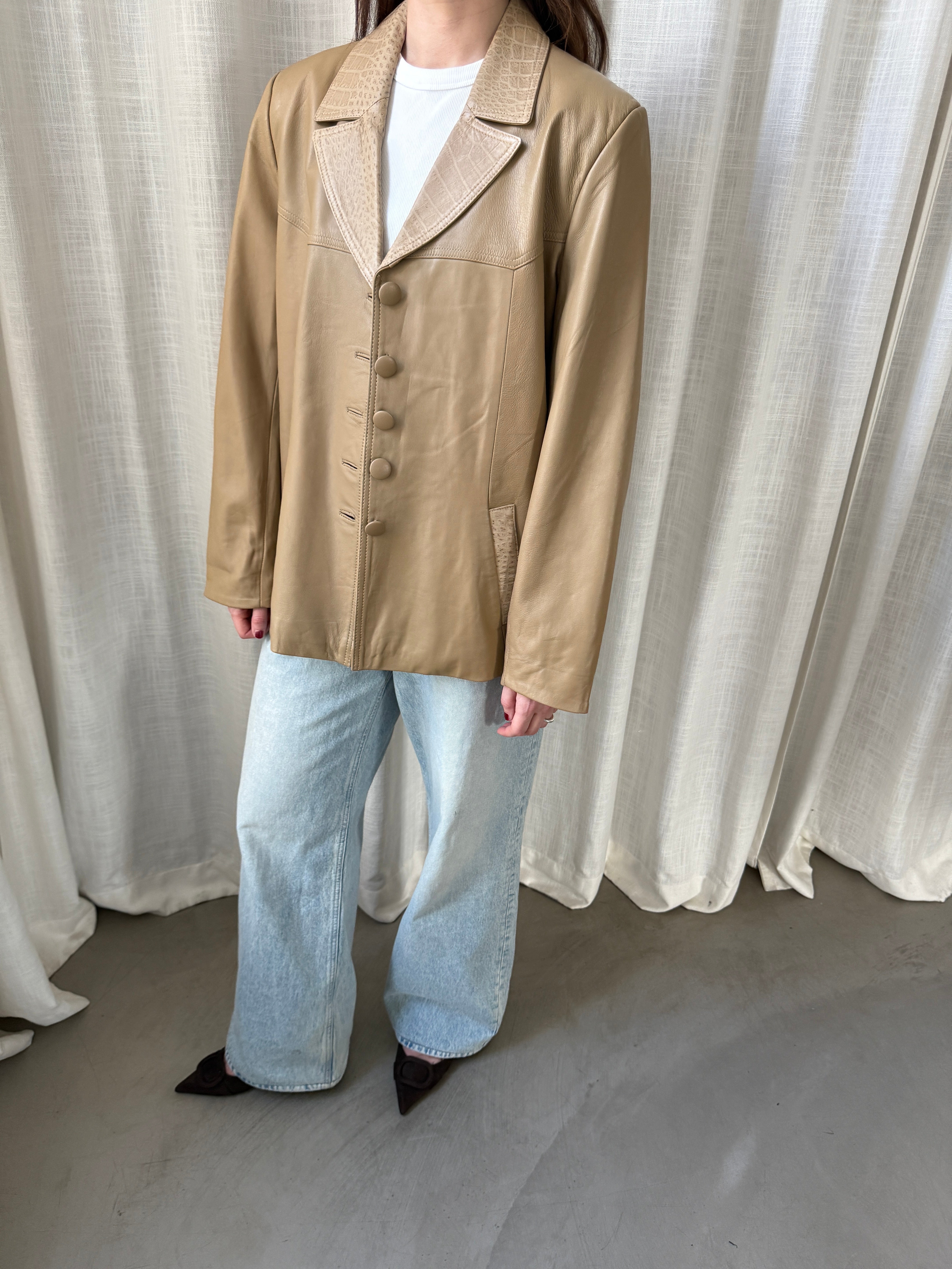 Croc Leather Blazer