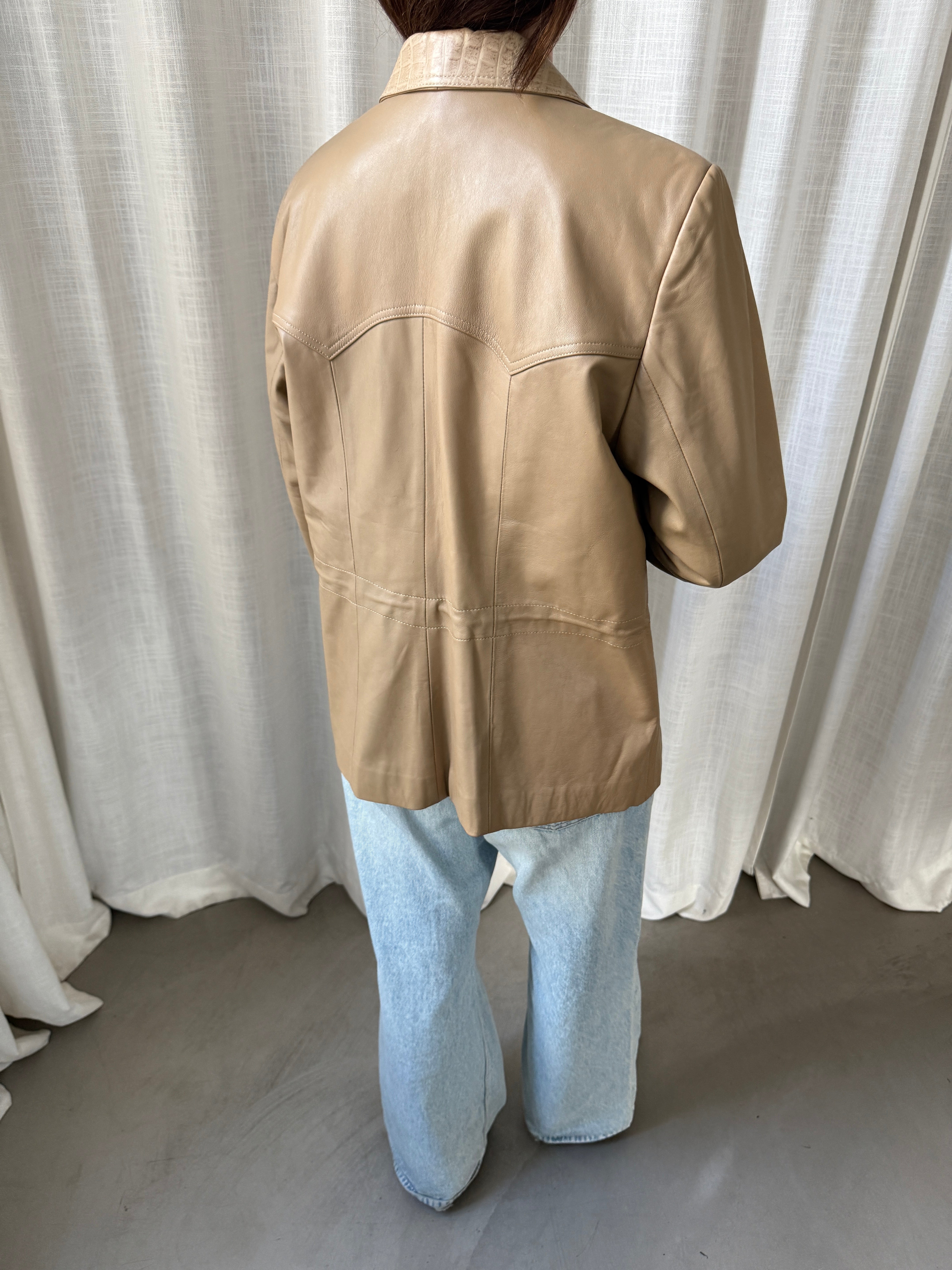 Croc Leather Blazer