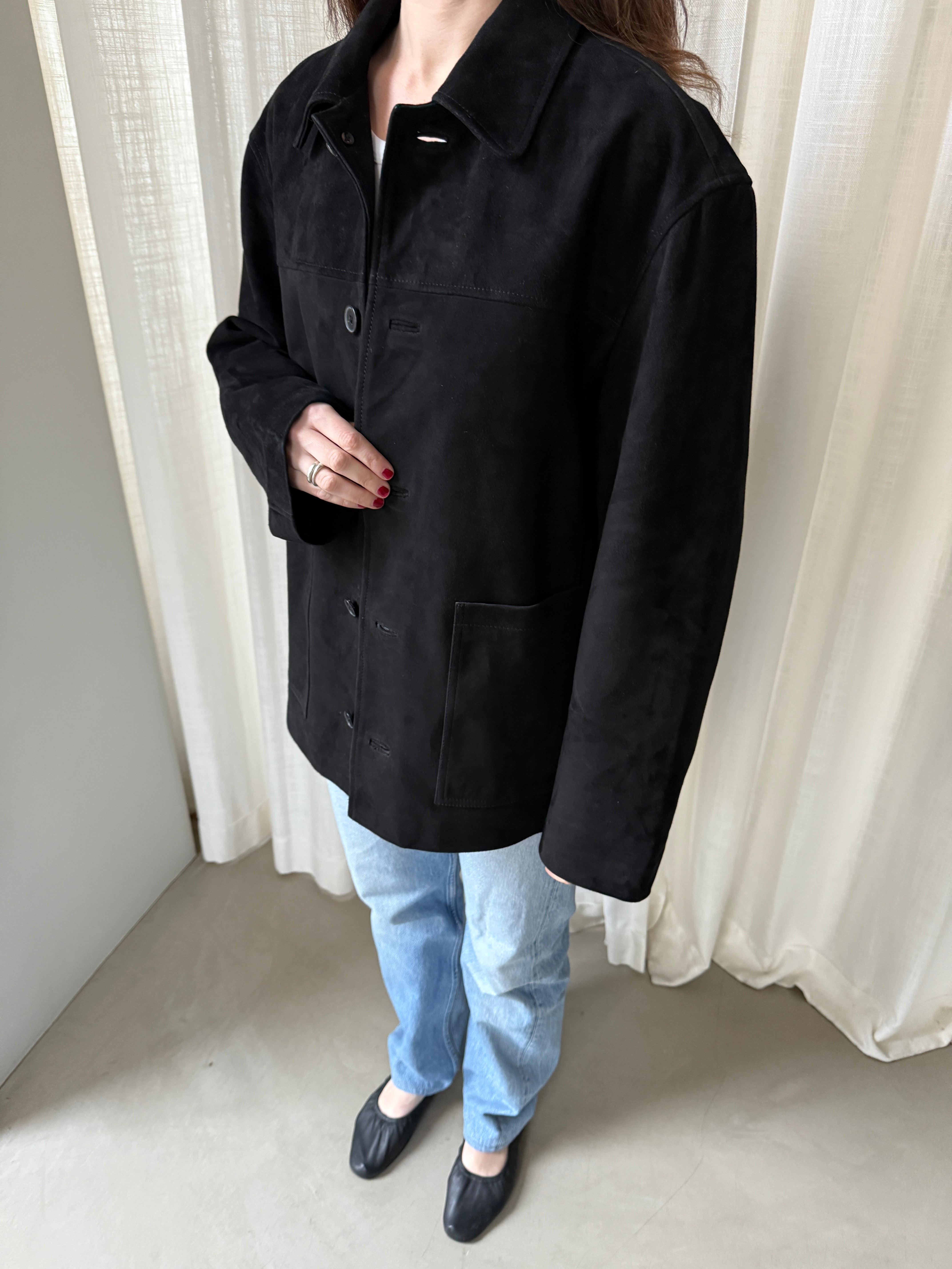 River - Black Suede Sample