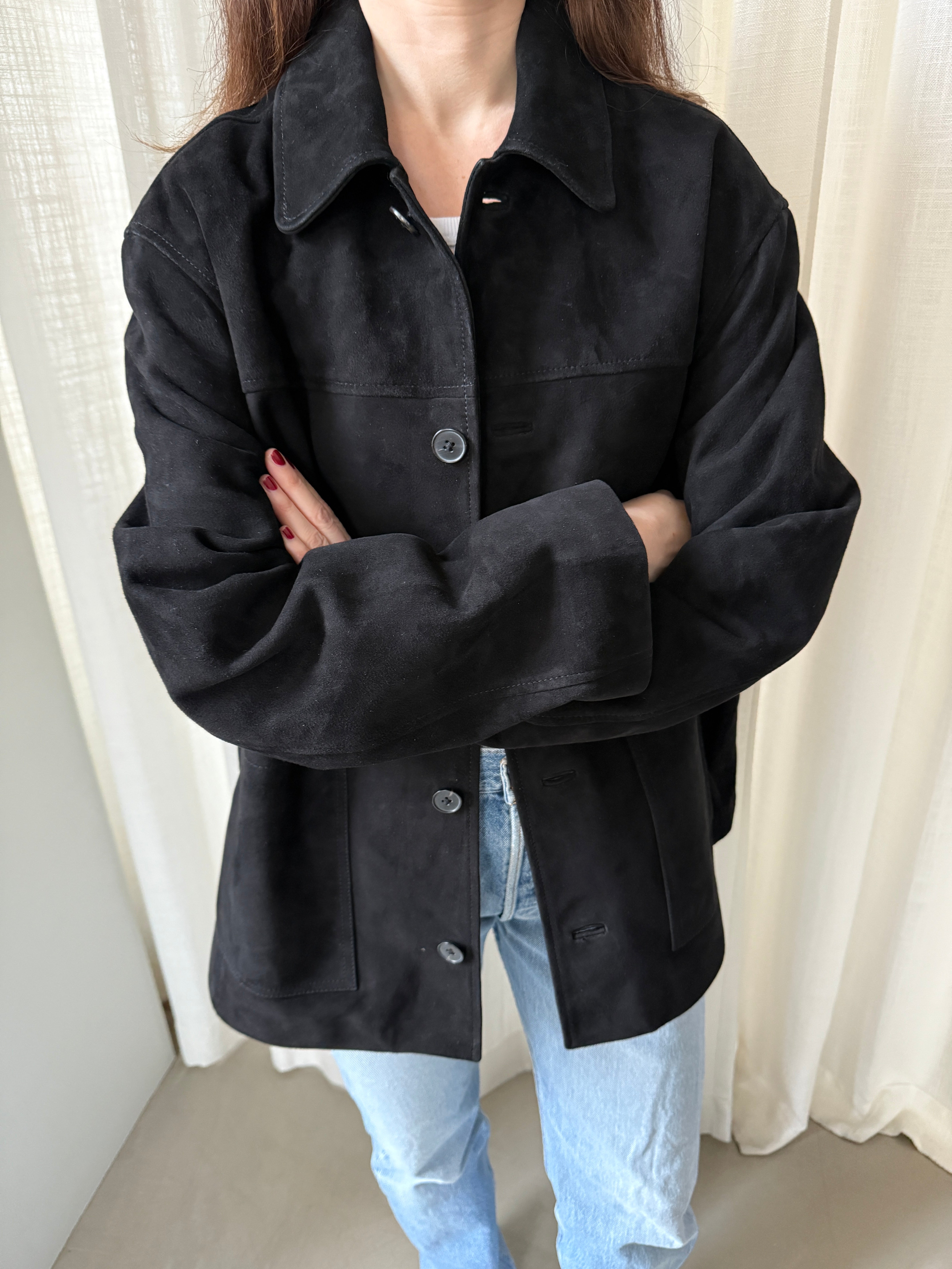 River - Black Suede Sample