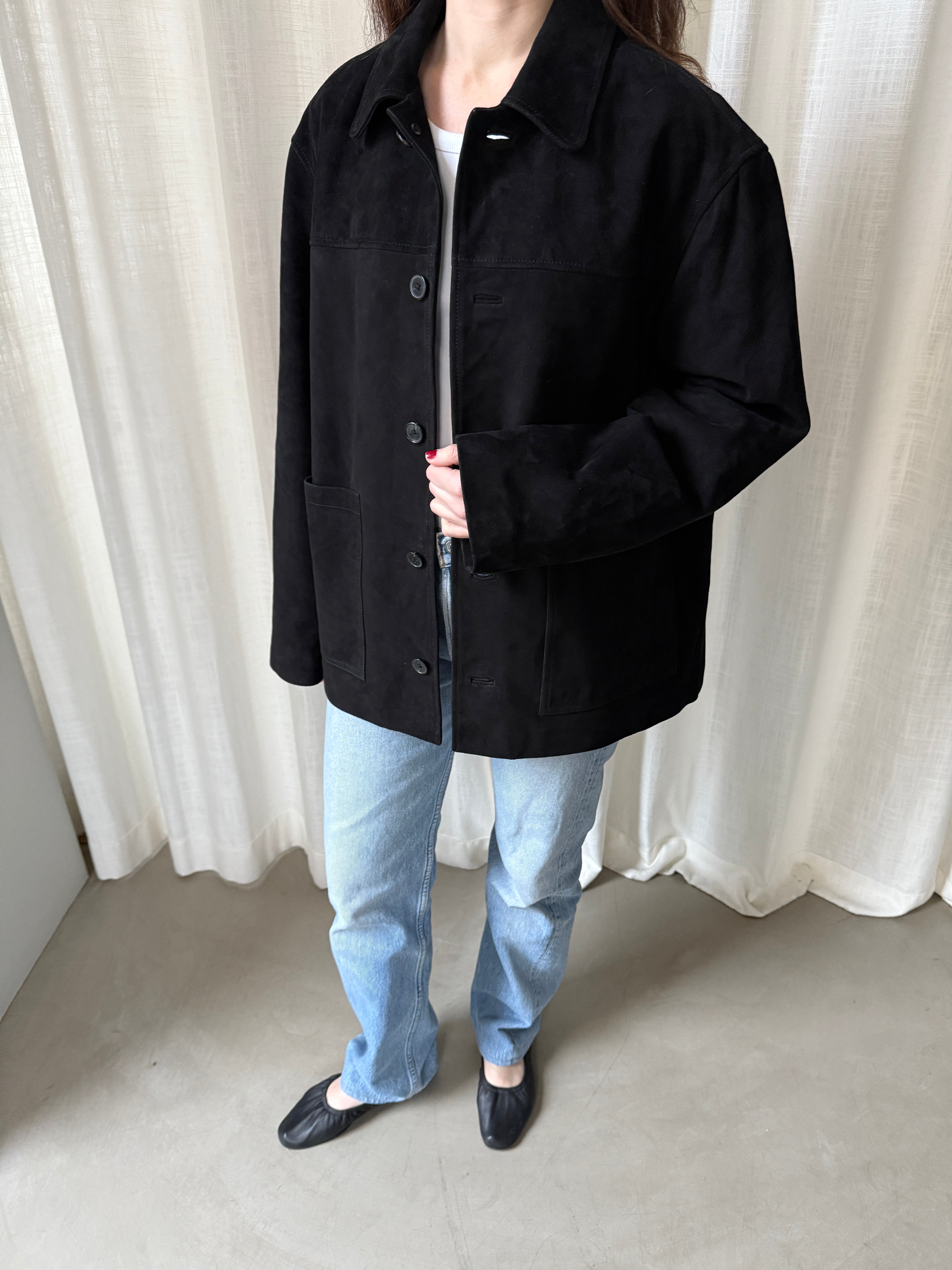 River - Black Suede Sample