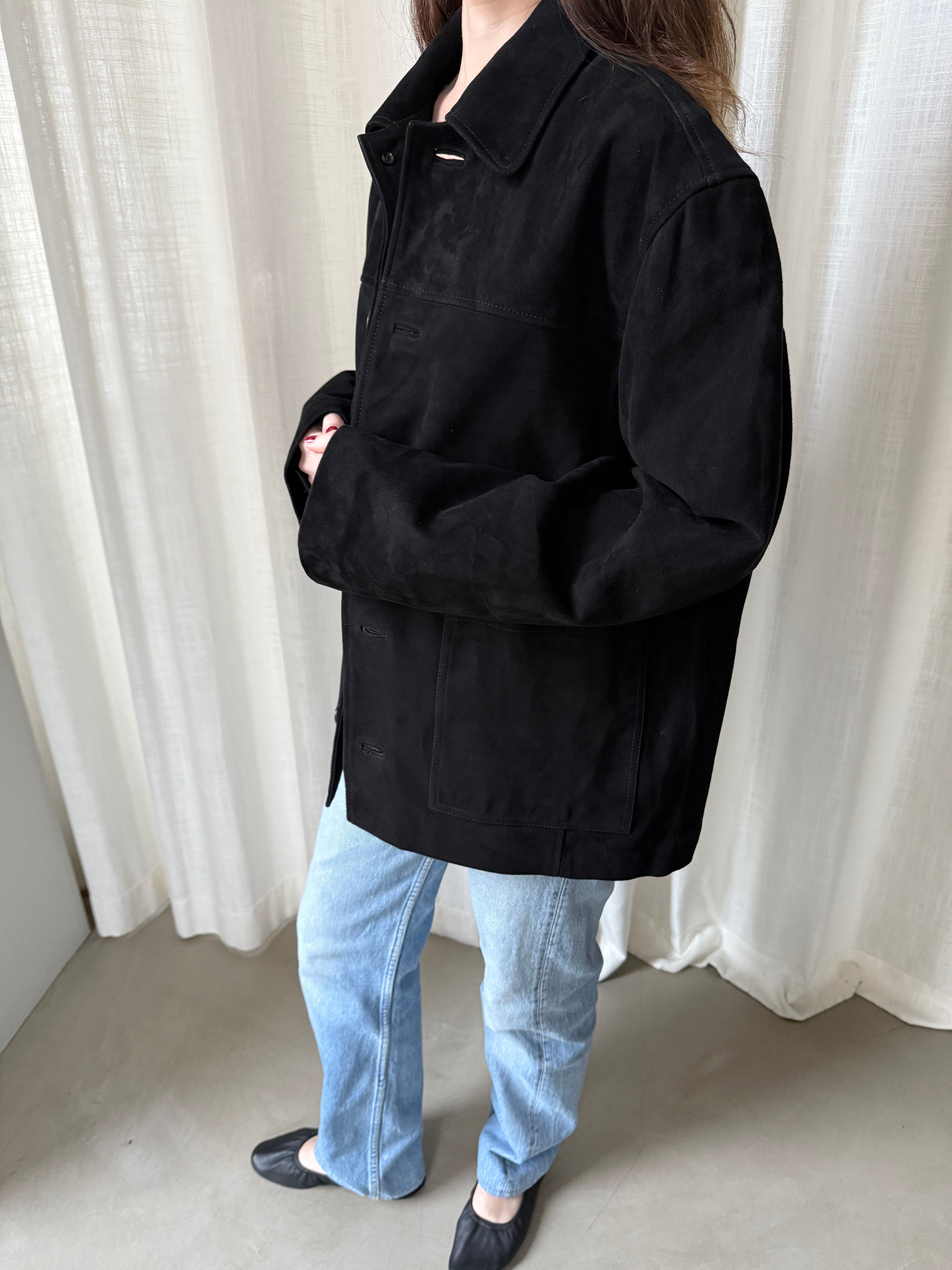 River - Black Suede Sample