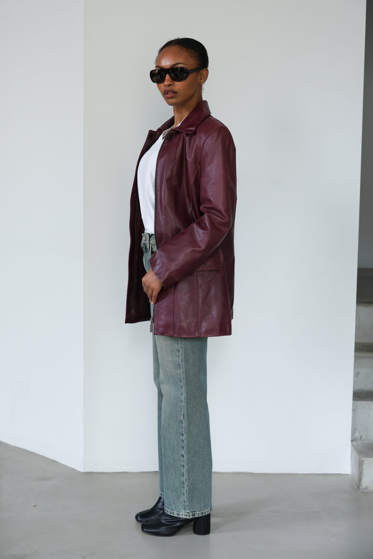 Burgundy Leather Jacket