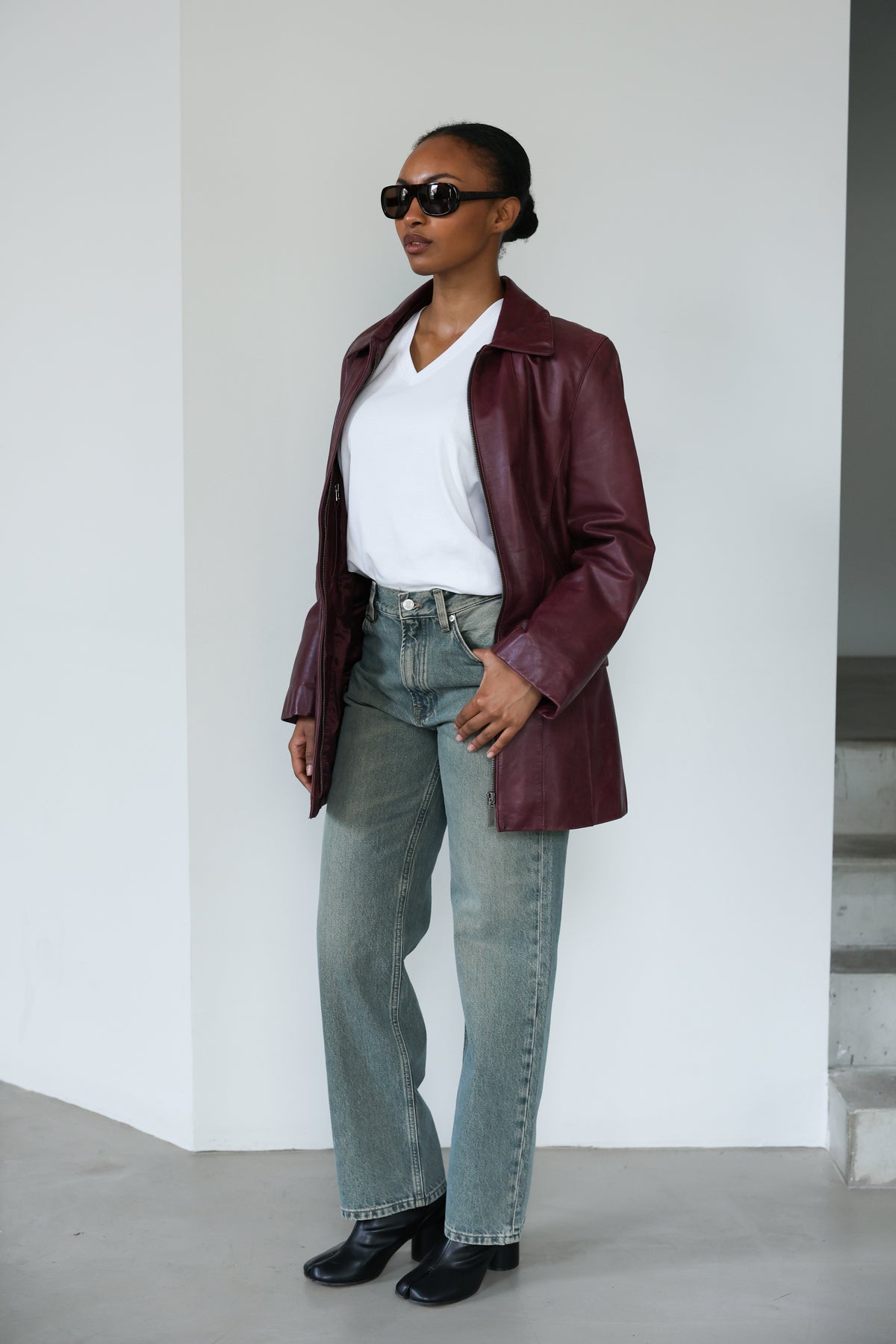 Burgundy Leather Jacket