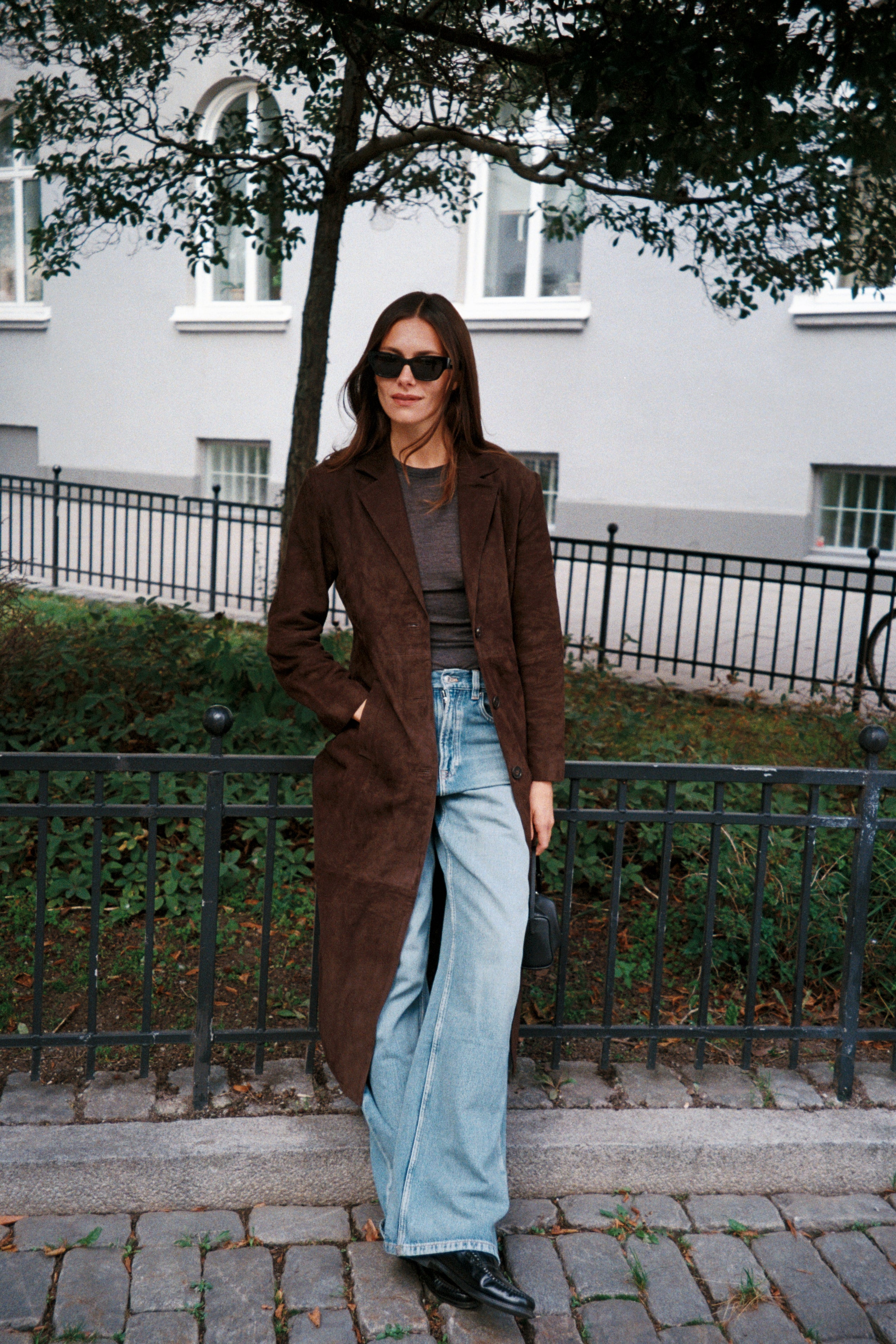 Luna Coat Brown Suede