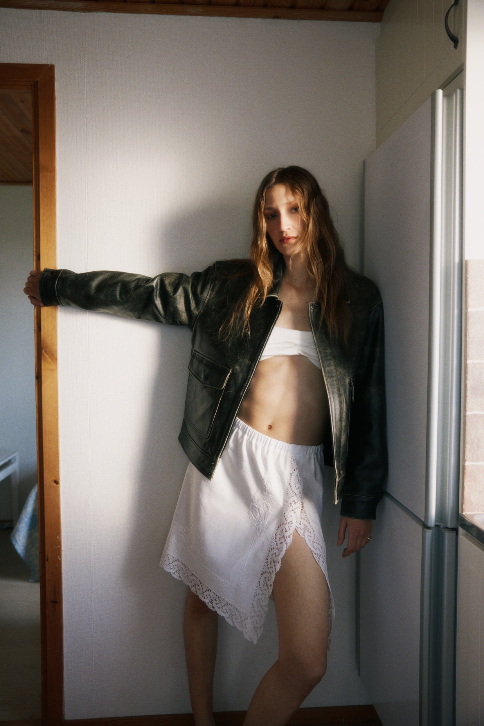 Piece 07 — Embroidered Linen Midi Skirt