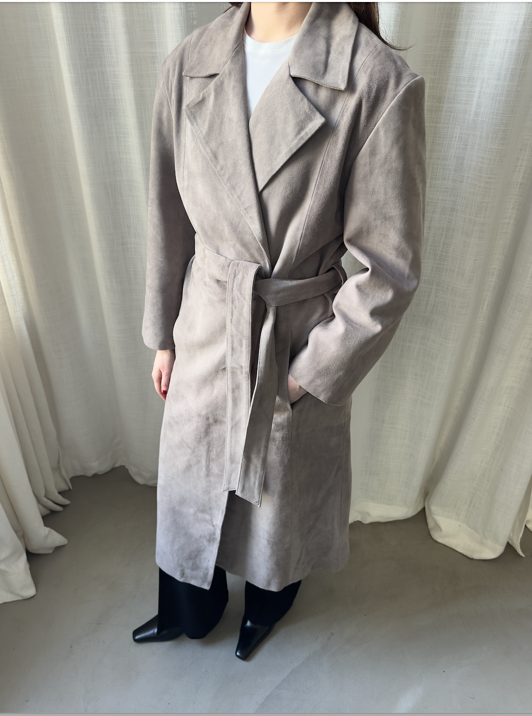 Grey Suede Coat