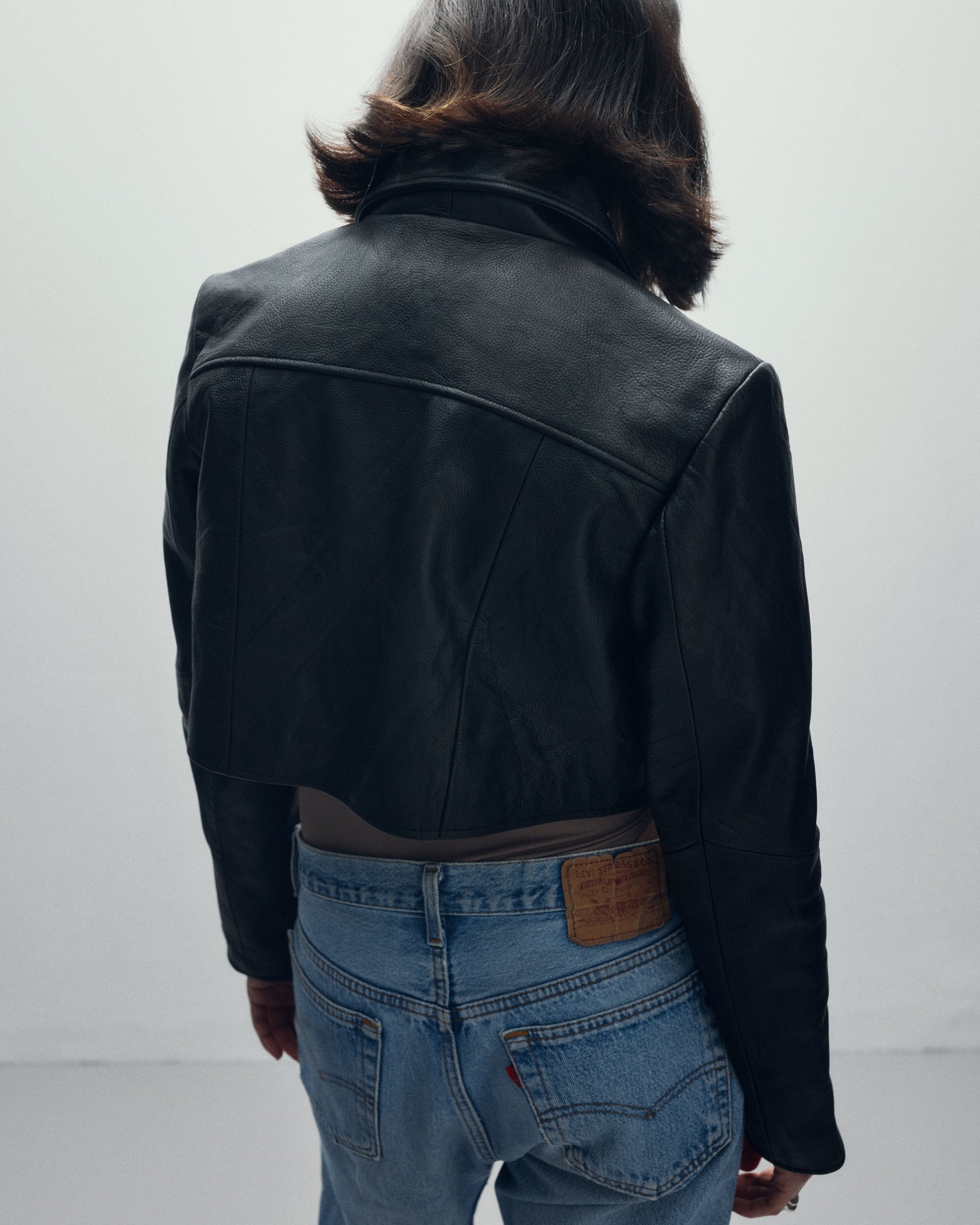 Cropped Leather Jacket