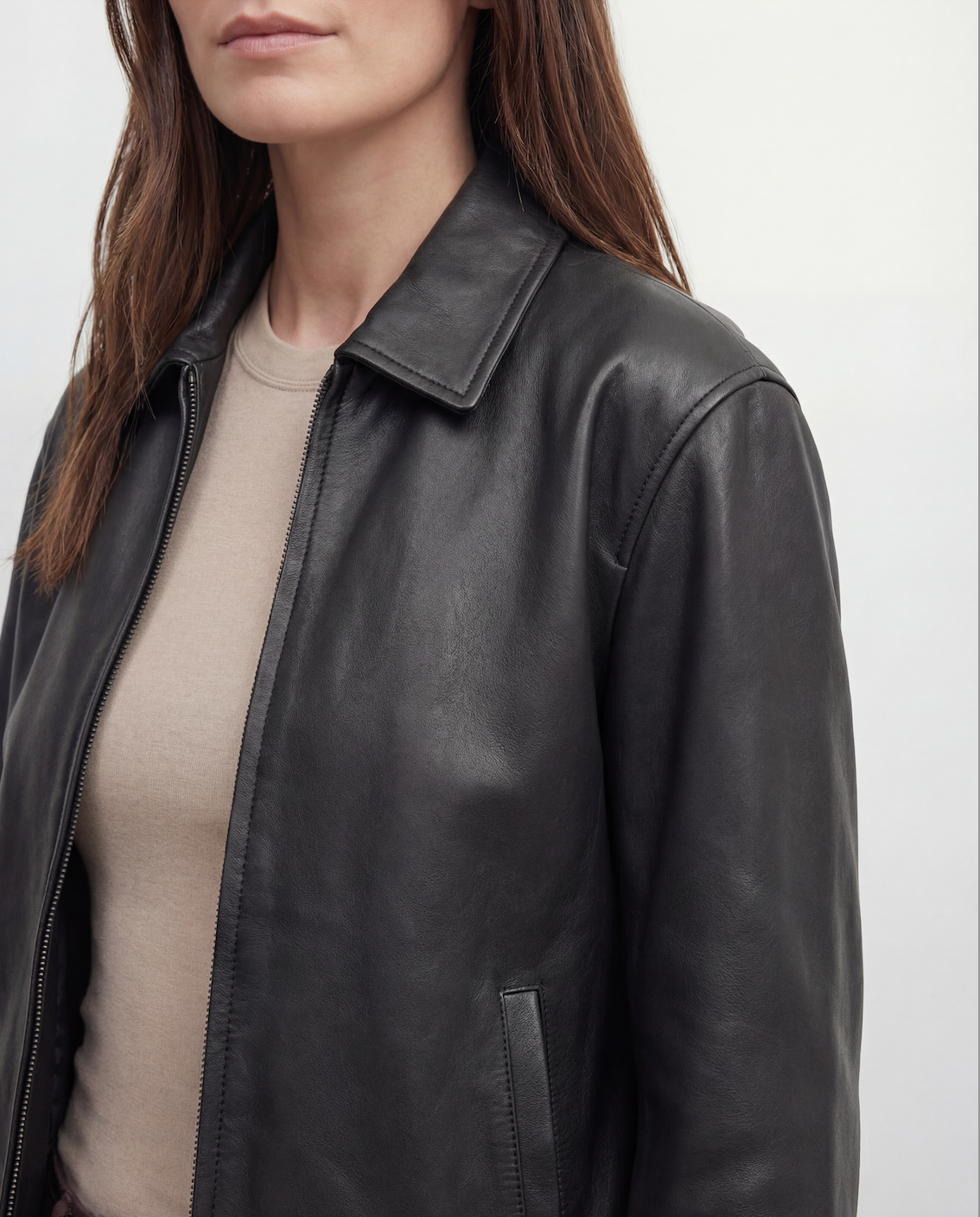 Black Classic Upcycled Leather Jacket | Worn Vintage