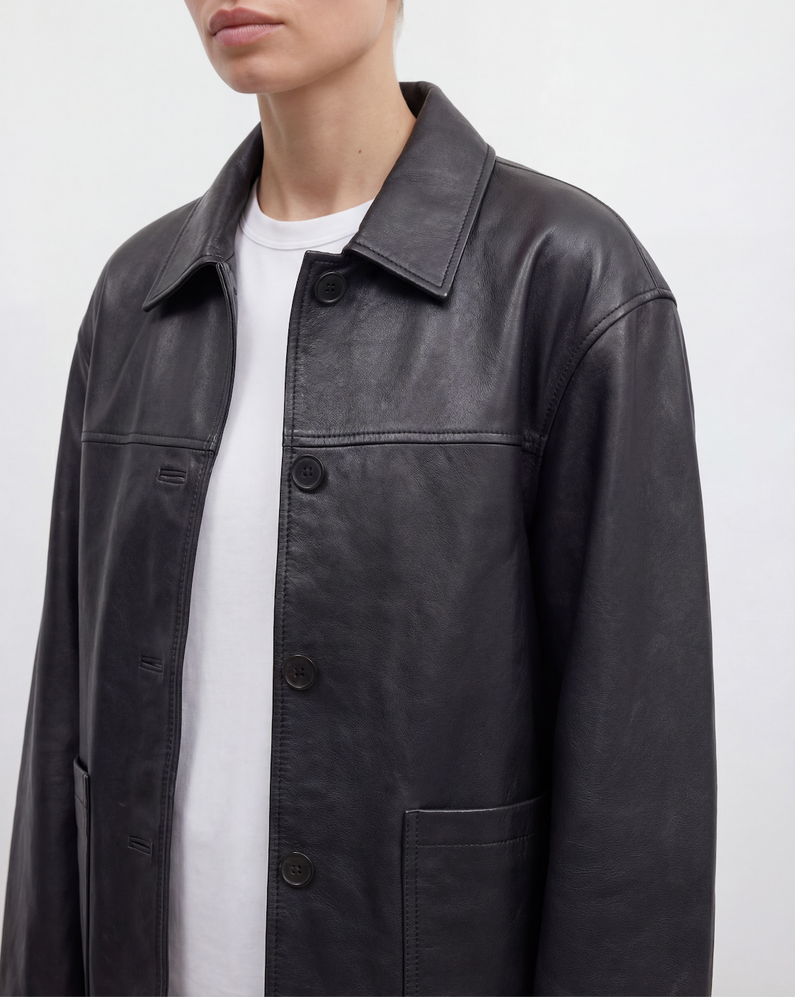 River Black Leather